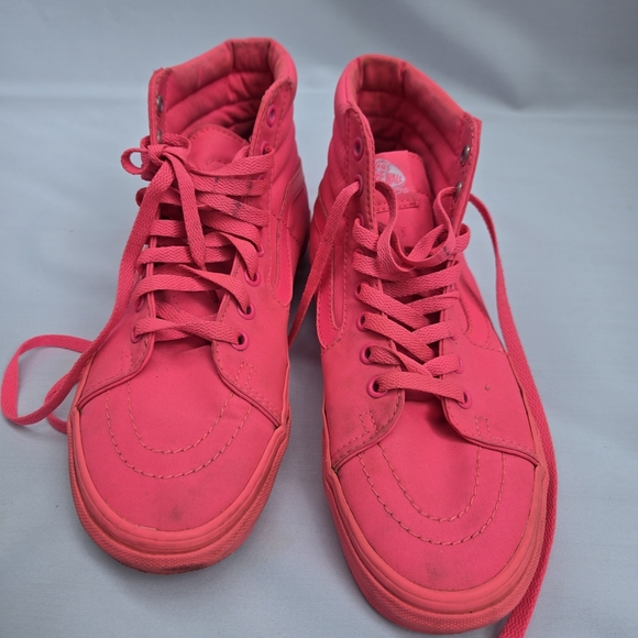 Vans Hot Pink High Top Sneakers Womens 8.5/Mens 7 - Picture 3 of 11